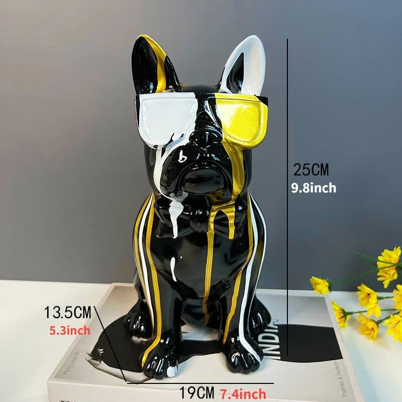 Bouledogue Éclatant En Résine : Art Canin Coloré 🐶🌈 - One PETS - TOP