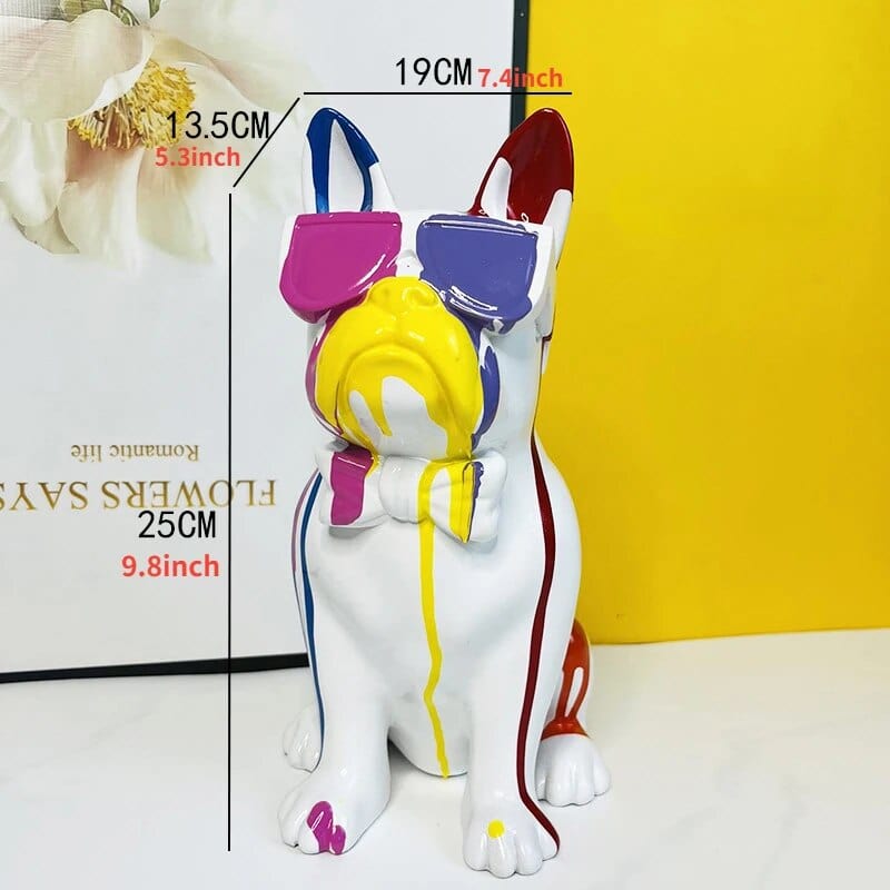 Bouledogue Éclatant En Résine : Art Canin Coloré 🐶🌈 - One PETS - TOP