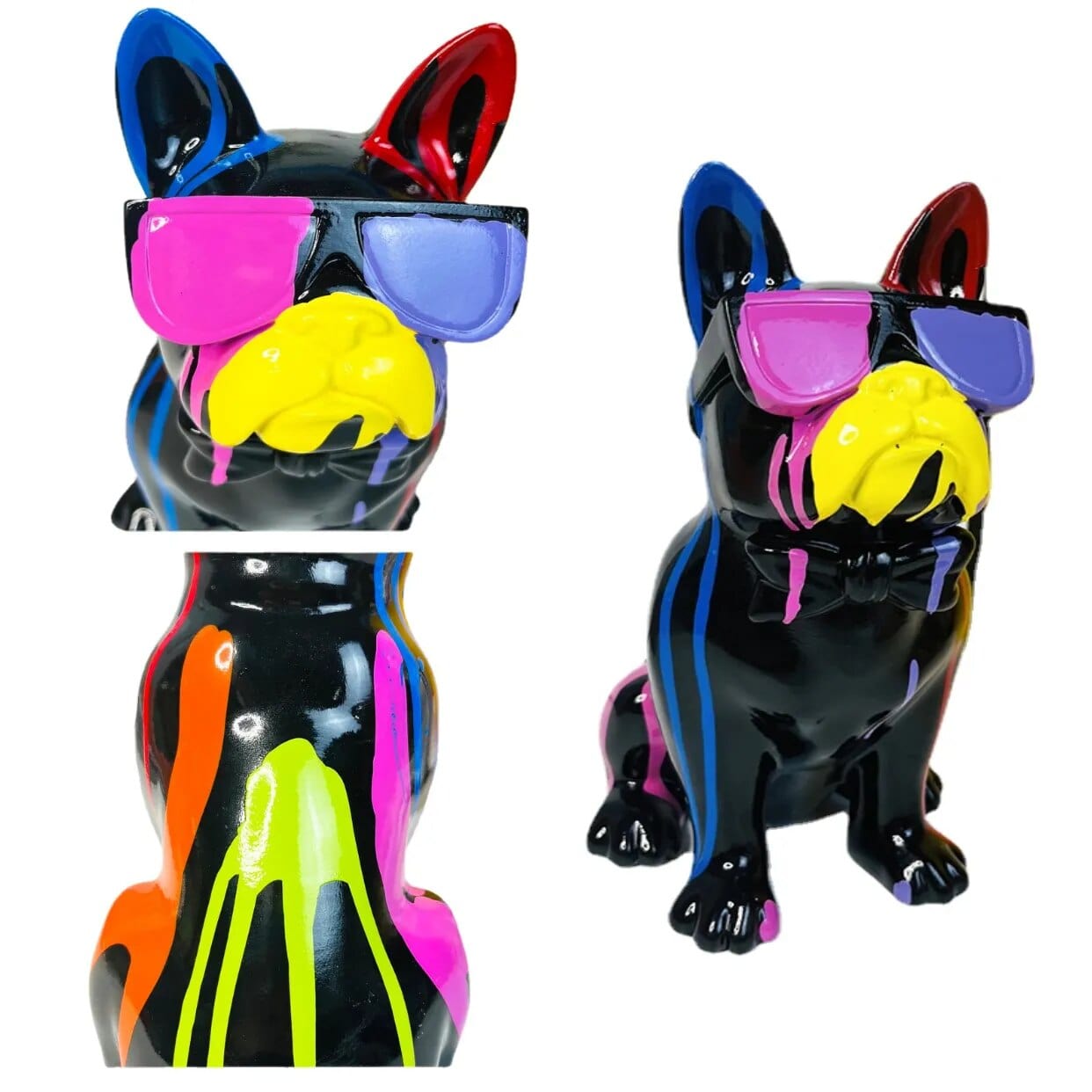 Bouledogue Éclatant En Résine : Art Canin Coloré 🐶🌈 - One PETS - TOP