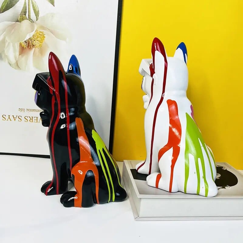 Bouledogue Éclatant En Résine : Art Canin Coloré 🐶🌈 - One PETS - TOP