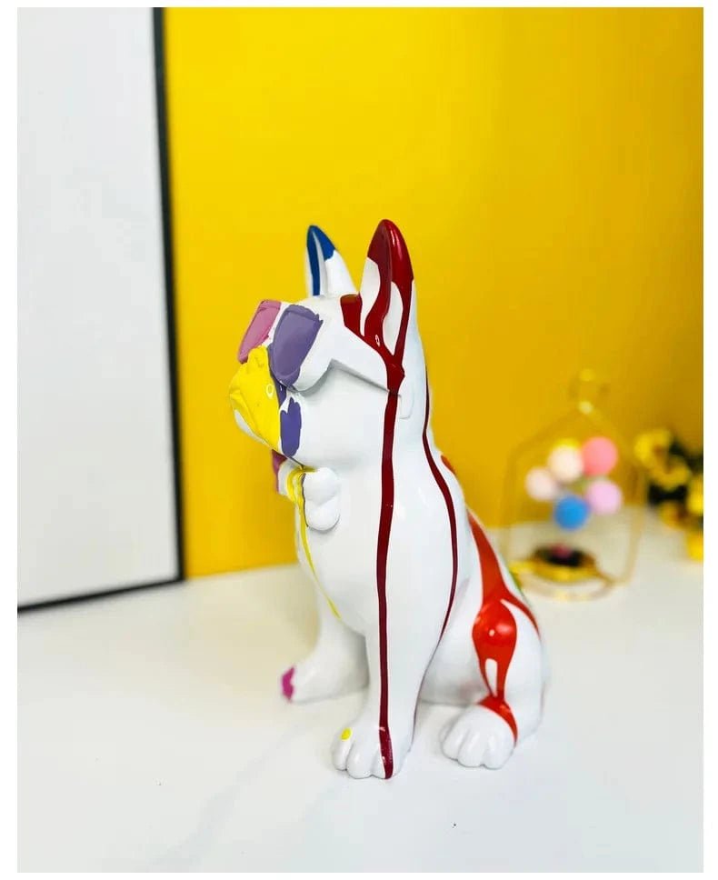 Bouledogue Éclatant En Résine : Art Canin Coloré 🐶🌈 - One PETS - TOP