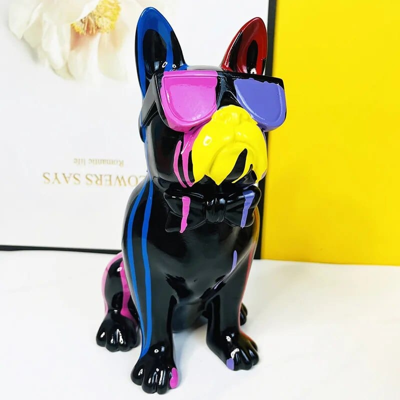 Bouledogue Éclatant En Résine : Art Canin Coloré 🐶🌈 - One PETS - TOP