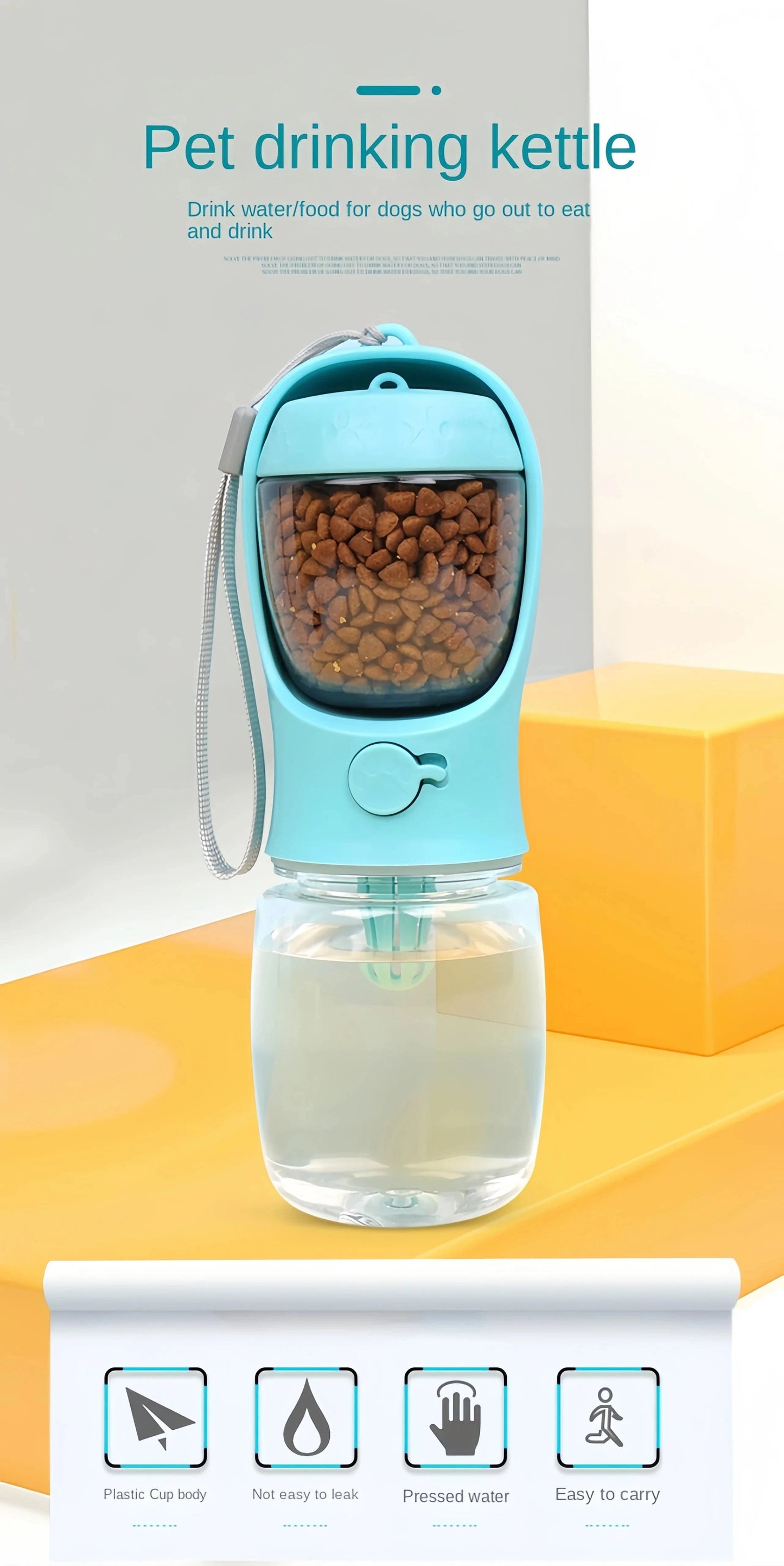 Bouteille d'eau portable 2 - en - 1 pour chiens et chats – Voyage outdoor - One PETS - TOP
