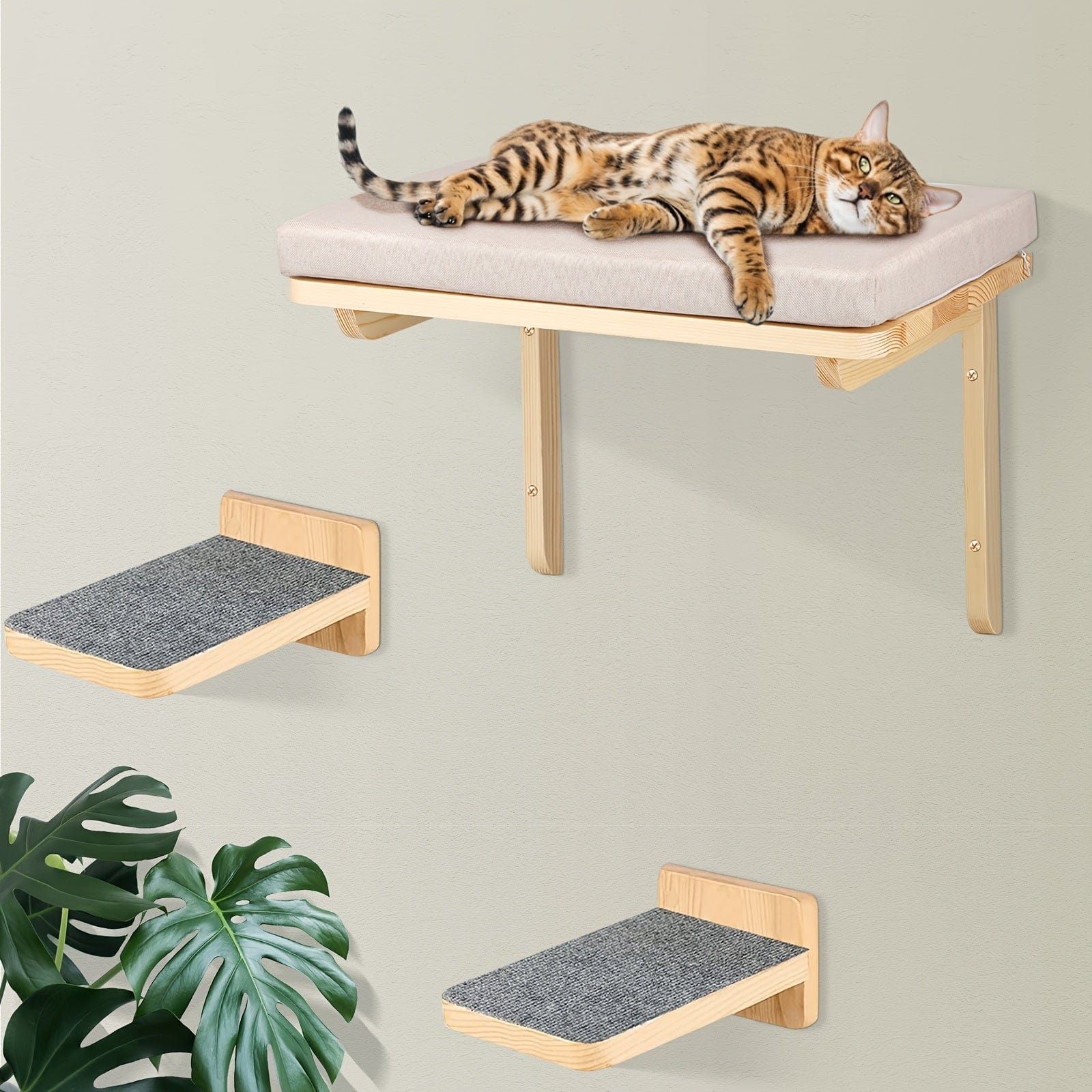 Cadre mural d’escalade pour chats – Lit, hamac & plateforme en bois - One PETS - TOP
