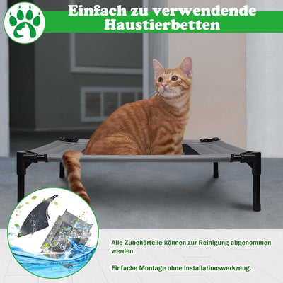 Lit surélevé pour chien avec auvent – Couchage portable intérieur/extérieur