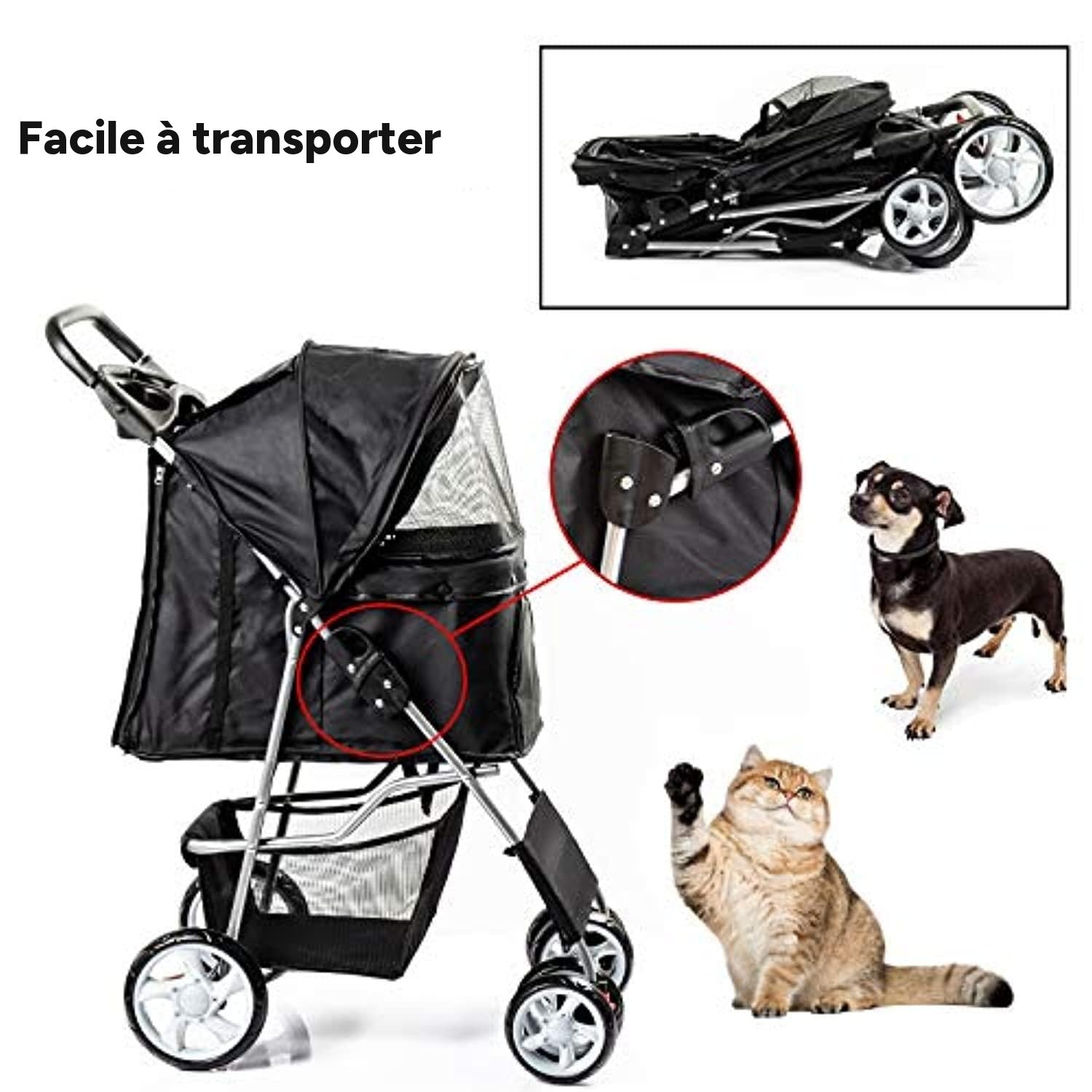 Chariot de luxe pour animaux de compagnie
