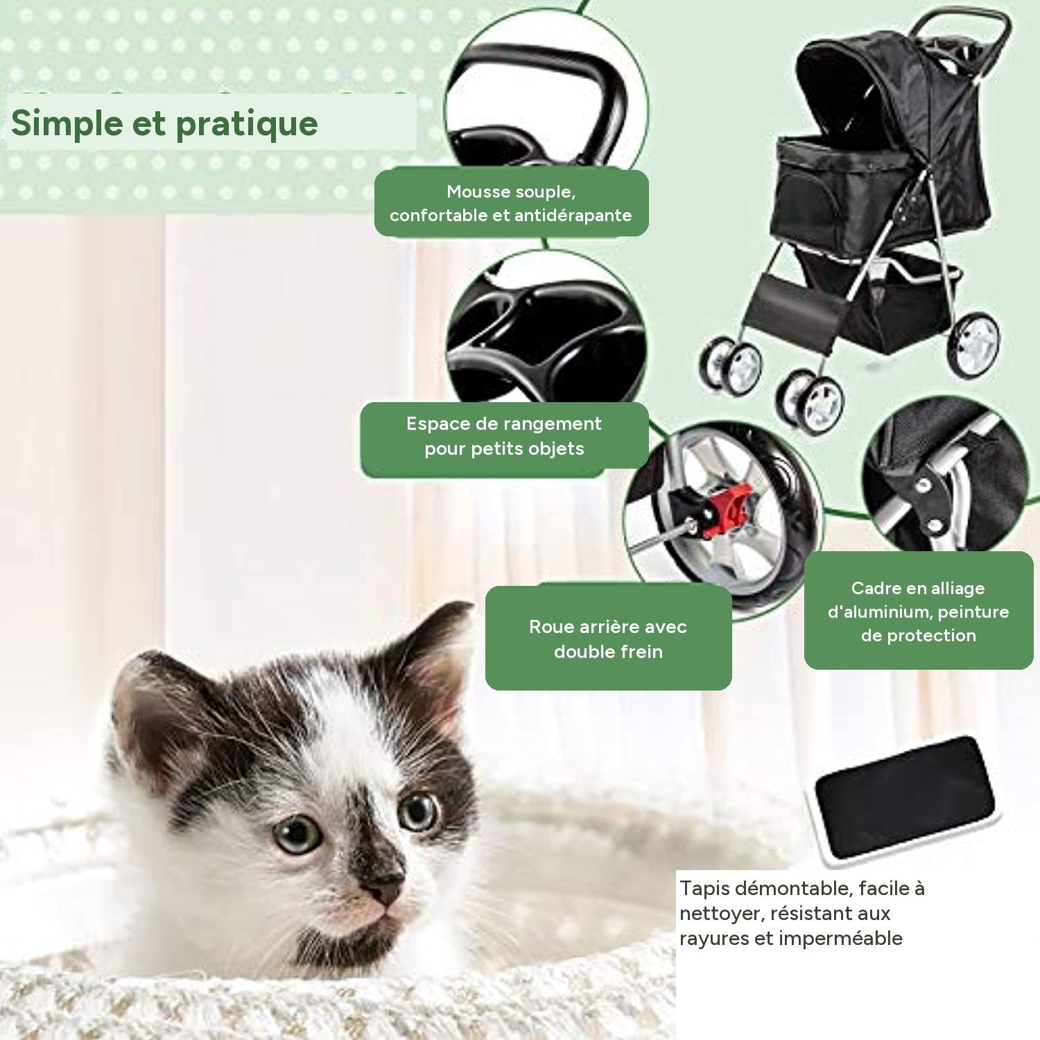 Chariot de luxe pour animaux de compagnie