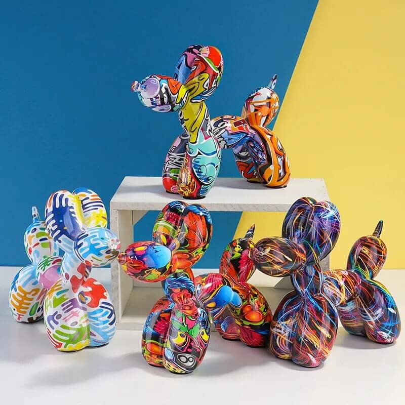 Chien Ballon Pop Art – Objet Déco Résine Colorée - One PETS - TOP