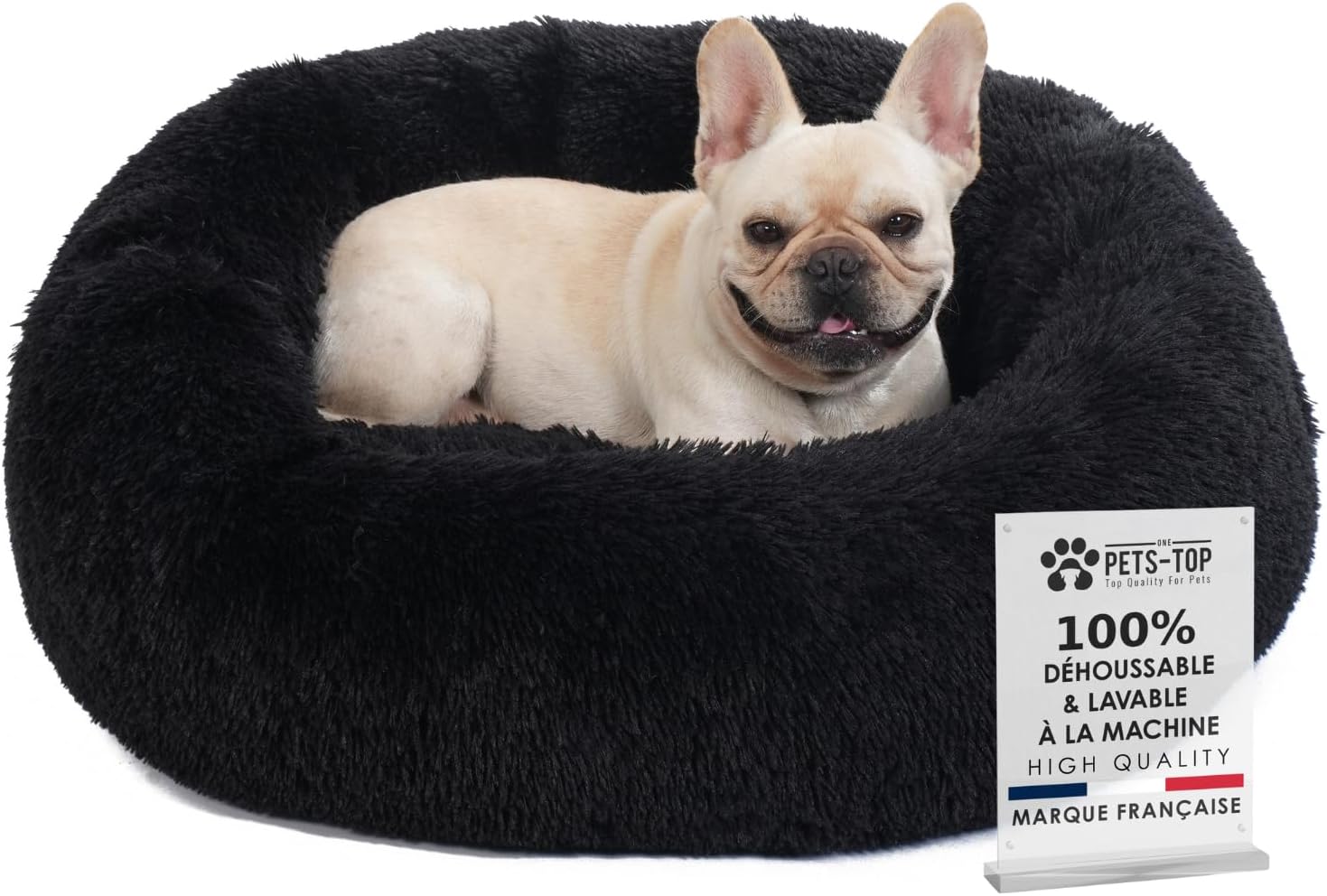DODO Donut™ Orthopédique Premium – Confort & Sommeil Profond 80cm / Noir Élégance One PETS-TOP