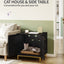Meuble cache-litière design – Armoire pour chat blanche & dorée
