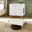 Meuble cache-litière design – Armoire pour chat blanche & dorée