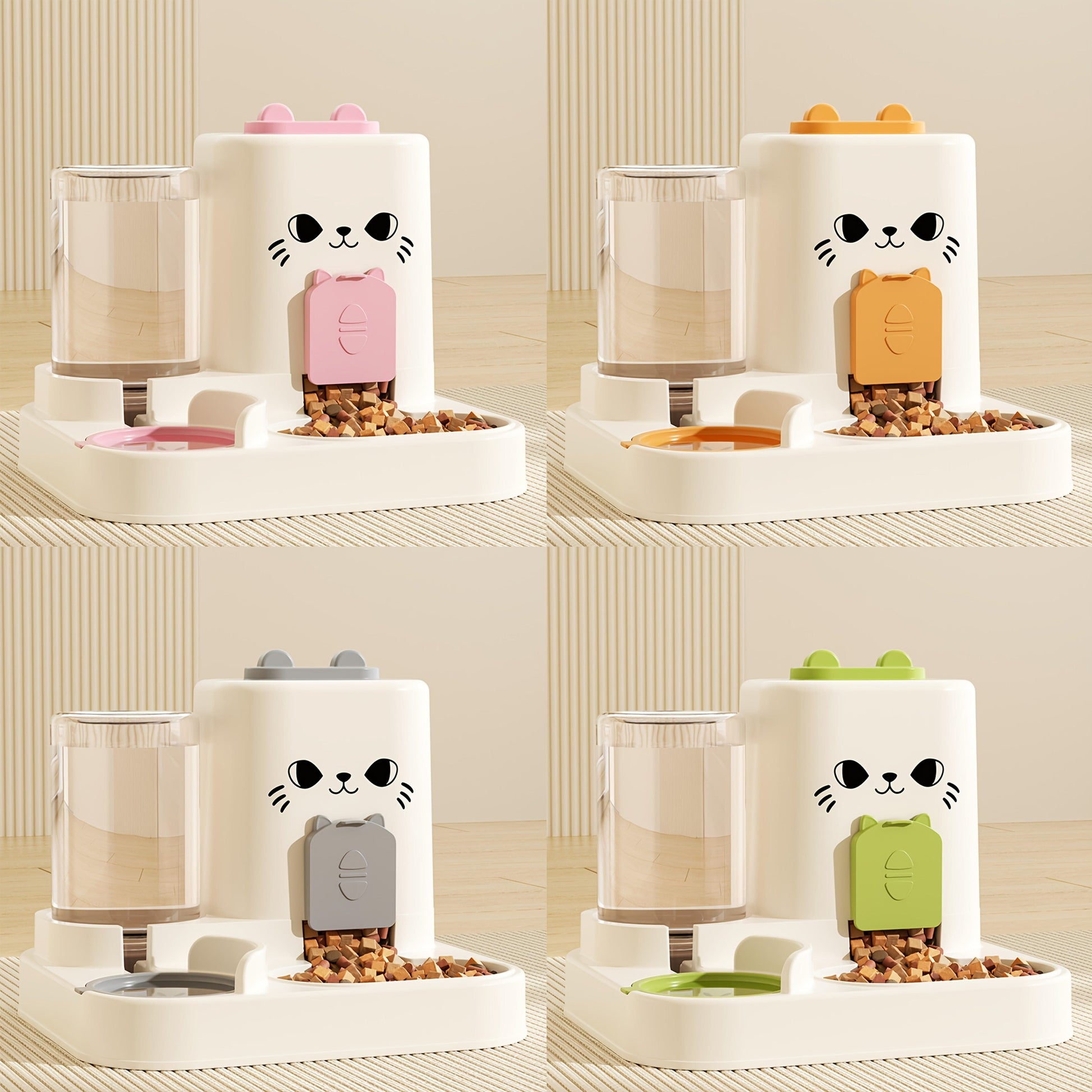 Distributeur automatique 2-en-1 chat – Gamelle & eau, grande capacité One PETS-TOP