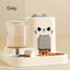 Distributeur automatique 2-en-1 chat – Gamelle & eau, grande capacité Gris One PETS-TOP