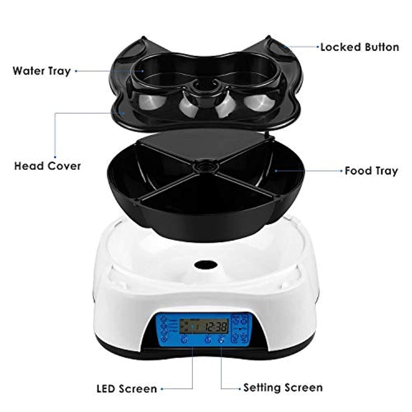 Duodistrib: Distributeur 2 - En - 1 Pour Animaux, Vocal & Lcd - One PETS - TOP