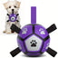 Durable Rubber Dog Soccer Ball with Straps - Interactive Chew-Resistant Pet Toy for All Breed Sizes, Purple & Black with Paw Print Design, Indoor/Outdoor Play & Training, Dog Ball Toy, Large Surface Area Purple Black / Small One PETS-TOP