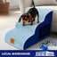Escaliers 3 marches pour chien – Housse lavable & antidérapante Bleu One PETS-TOP