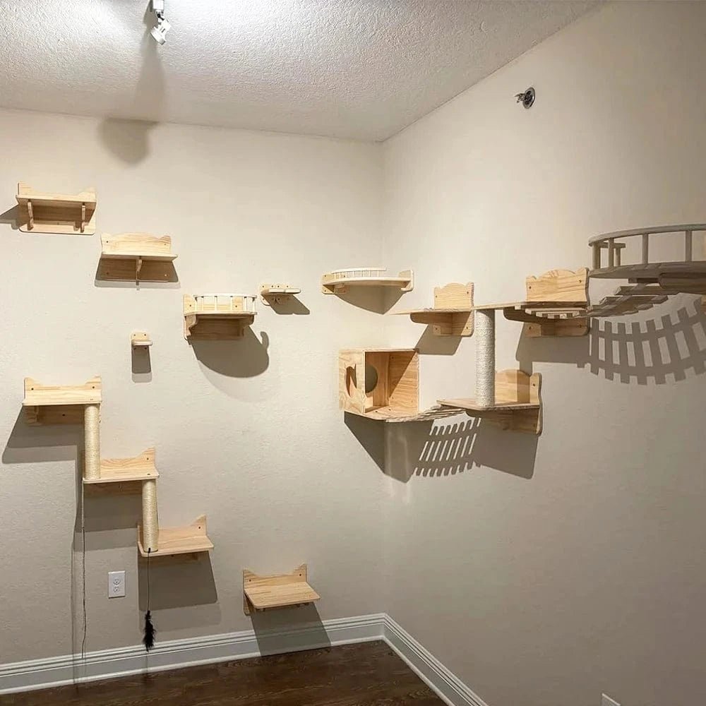 Étagères d'escalade murales pour chat – Hamac, griffoir, pont, escalier - One PETS - TOP