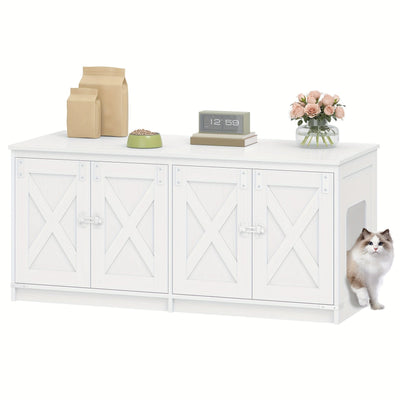 Meuble cache-litière double – Design moderne & cachette pour chats