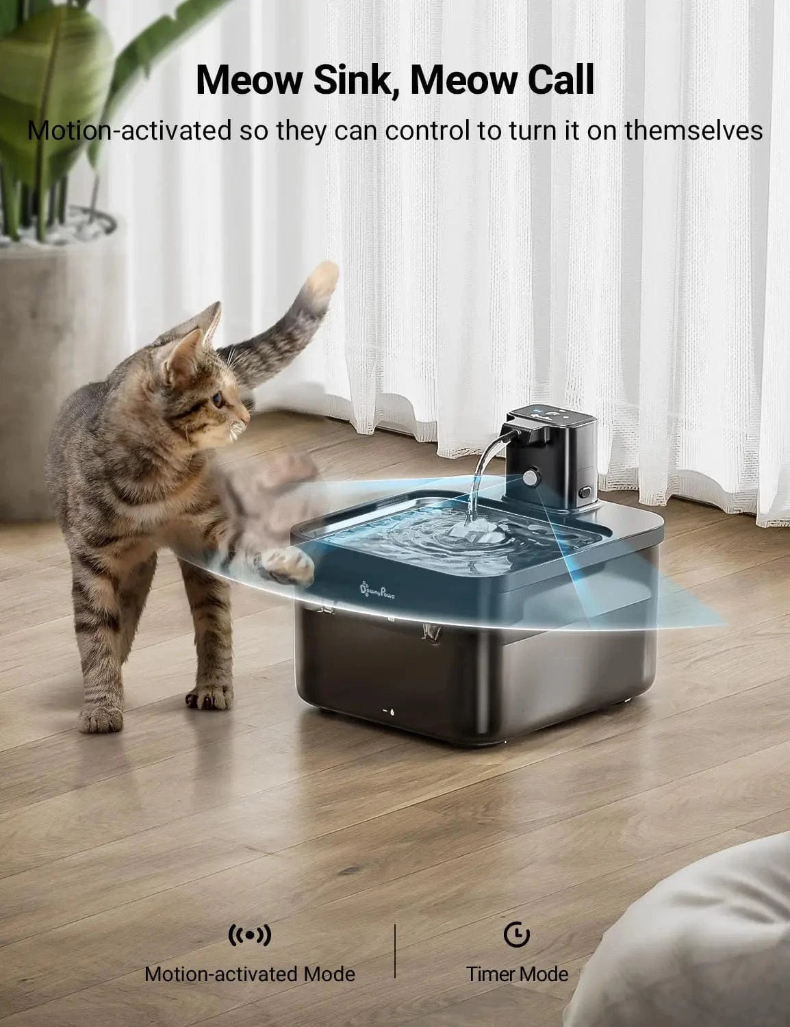 Fontaine eau automatique 2,5L inox – Distributeur sans fil - One PETS - TOP