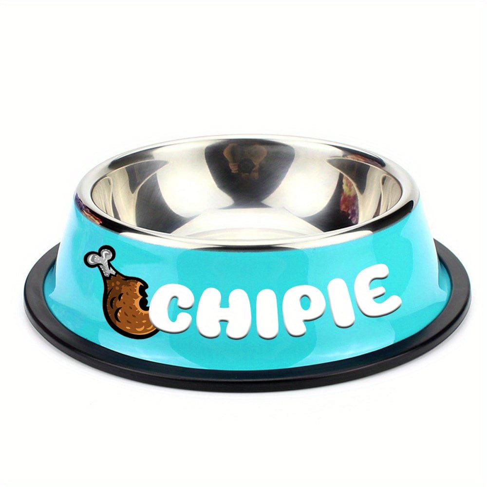 Gamelle personnalisée antidérapante chien & chat – Acier inoxydable premium Bleu 3 / S One PETS-TOP