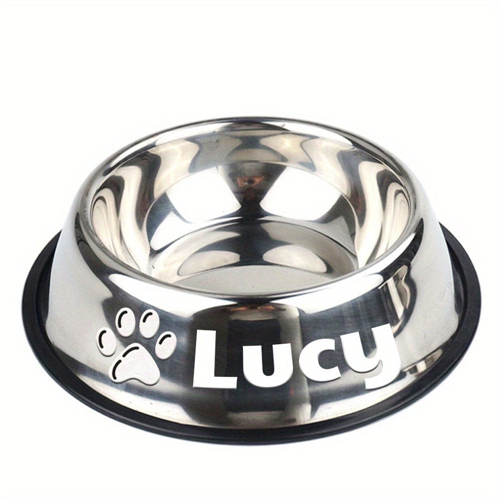 Gamelle personnalisée antidérapante chien & chat – Acier inoxydable premium Gris 5 / S One PETS-TOP