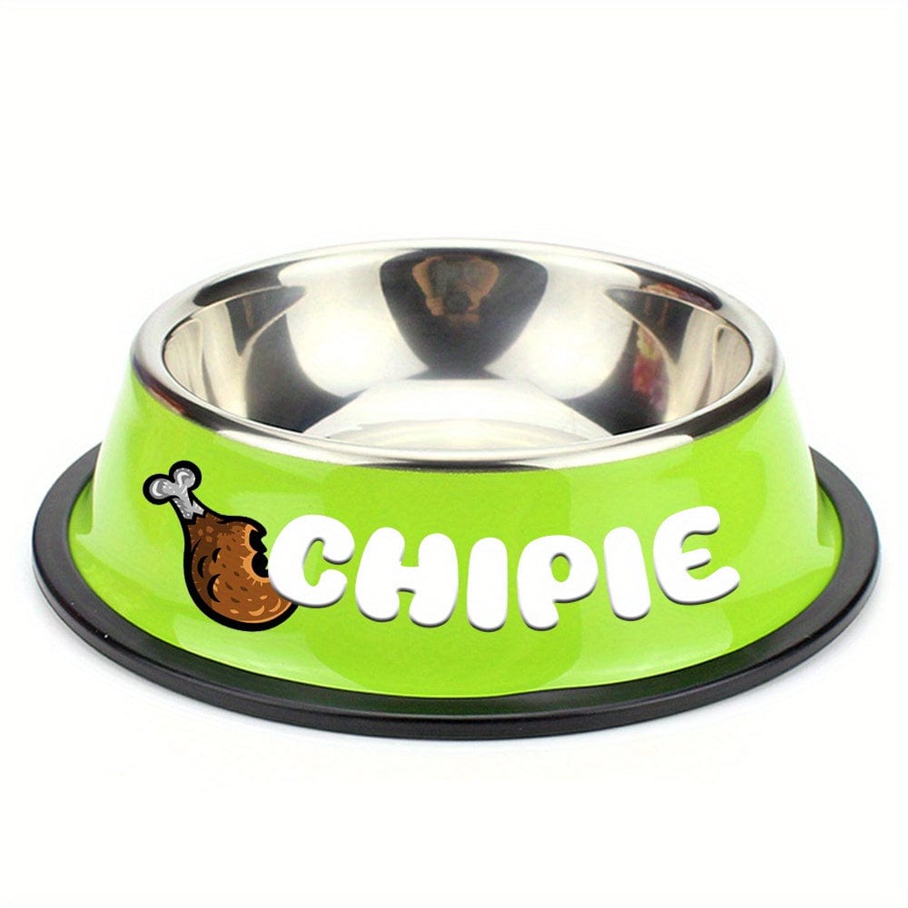 Gamelle personnalisée antidérapante chien & chat – Acier inoxydable premium Vert 3 / S One PETS-TOP