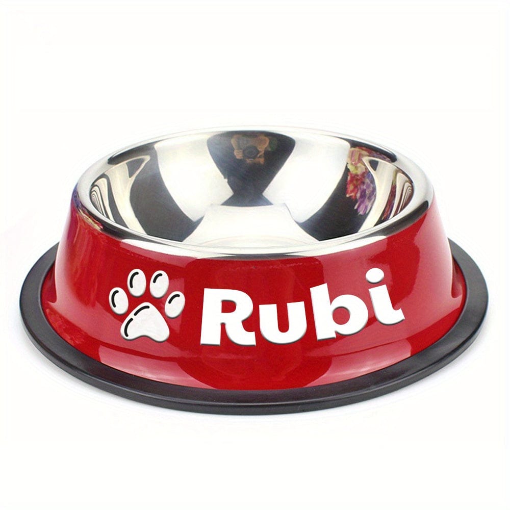 Gamelle personnalisée antidérapante chien & chat – Acier inoxydable premium Rouge 5 / S One PETS-TOP