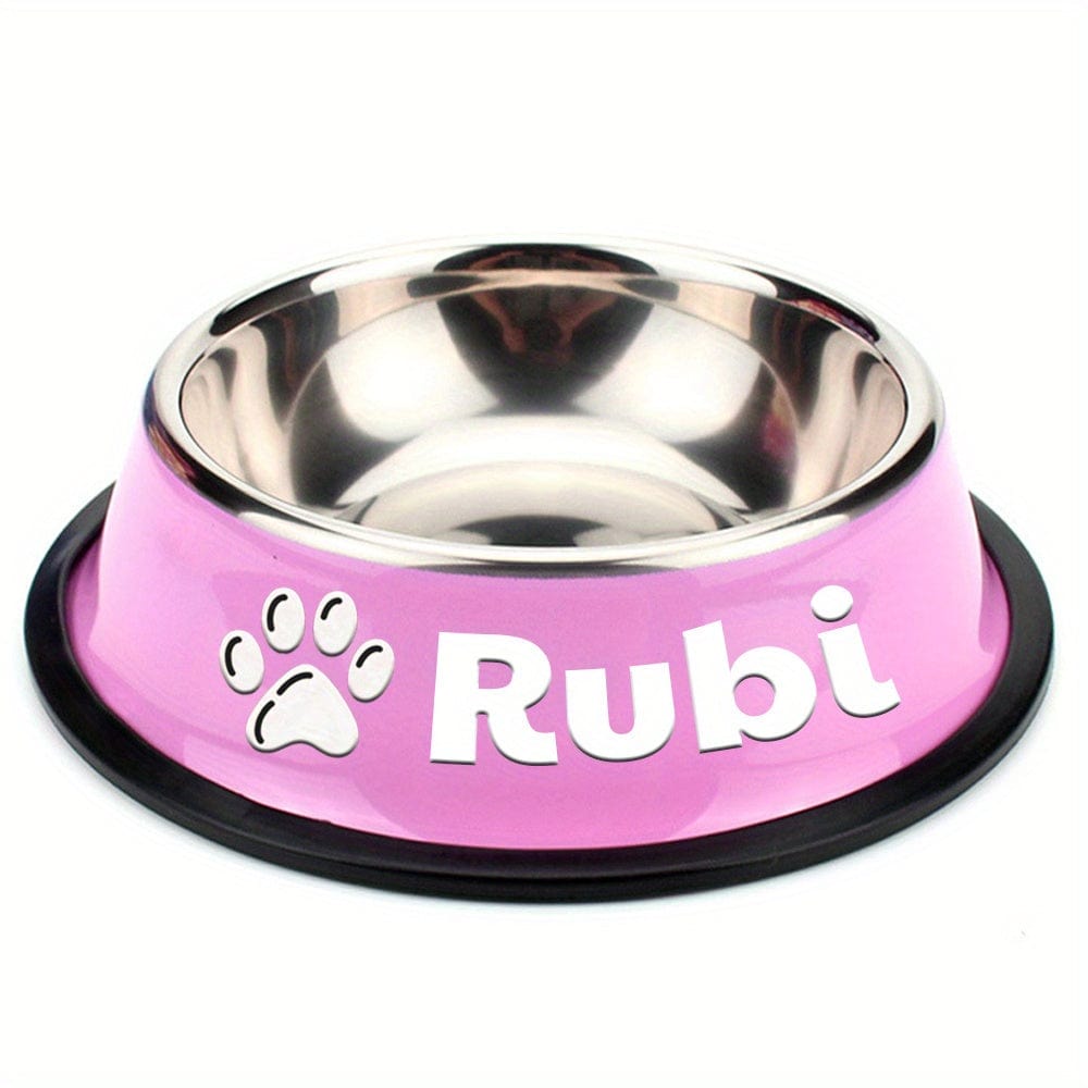 Gamelle personnalisée antidérapante chien & chat – Acier inoxydable premium Rose 5 / S One PETS-TOP