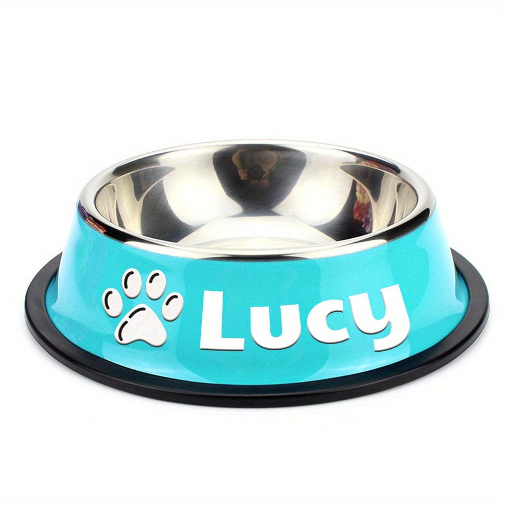 Gamelle personnalisée antidérapante chien & chat – Acier inoxydable premium Bleu 5 / S One PETS-TOP