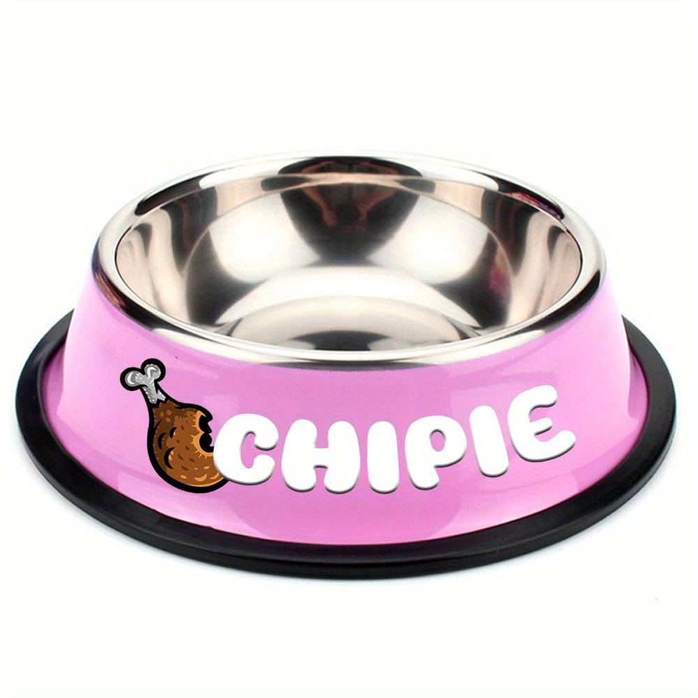 Gamelle personnalisée antidérapante chien & chat – Acier inoxydable premium Rose 3 / S One PETS-TOP
