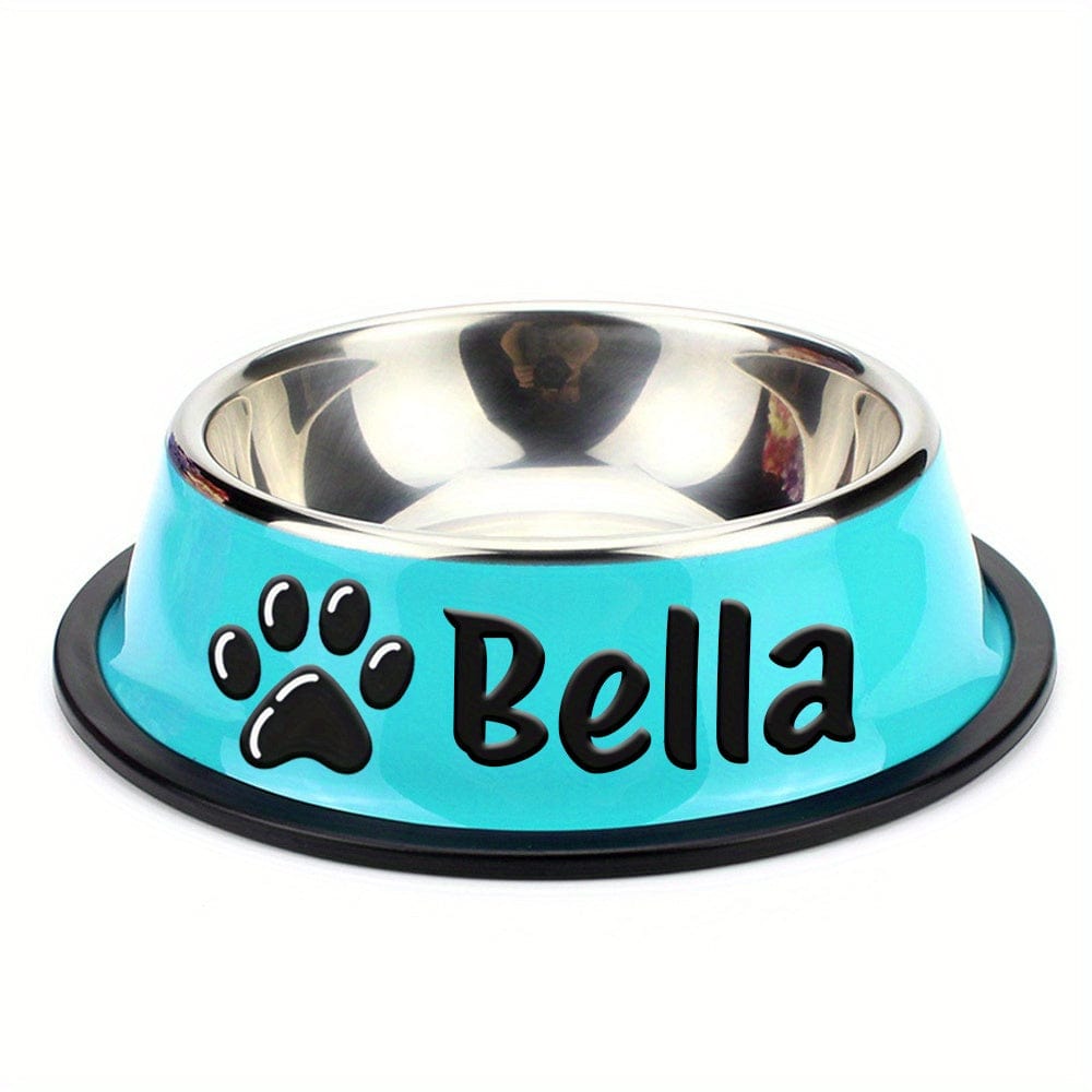 Gamelle personnalisée antidérapante chien & chat – Acier inoxydable premium Bleu 2 / S One PETS-TOP
