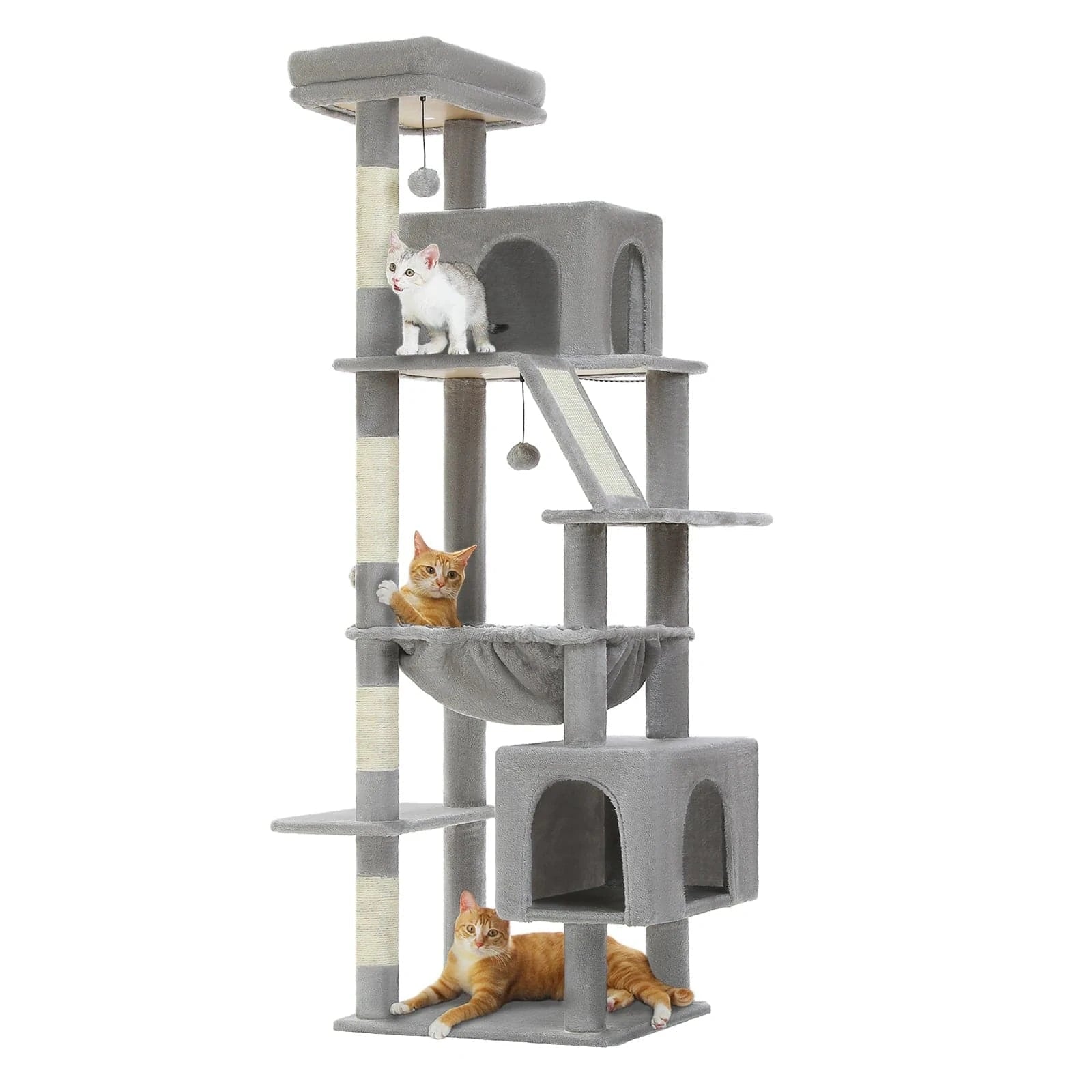 Grand arbre à chat 180cm – Tour avec hamac, griffoir sisal, jouets - One PETS - TOP