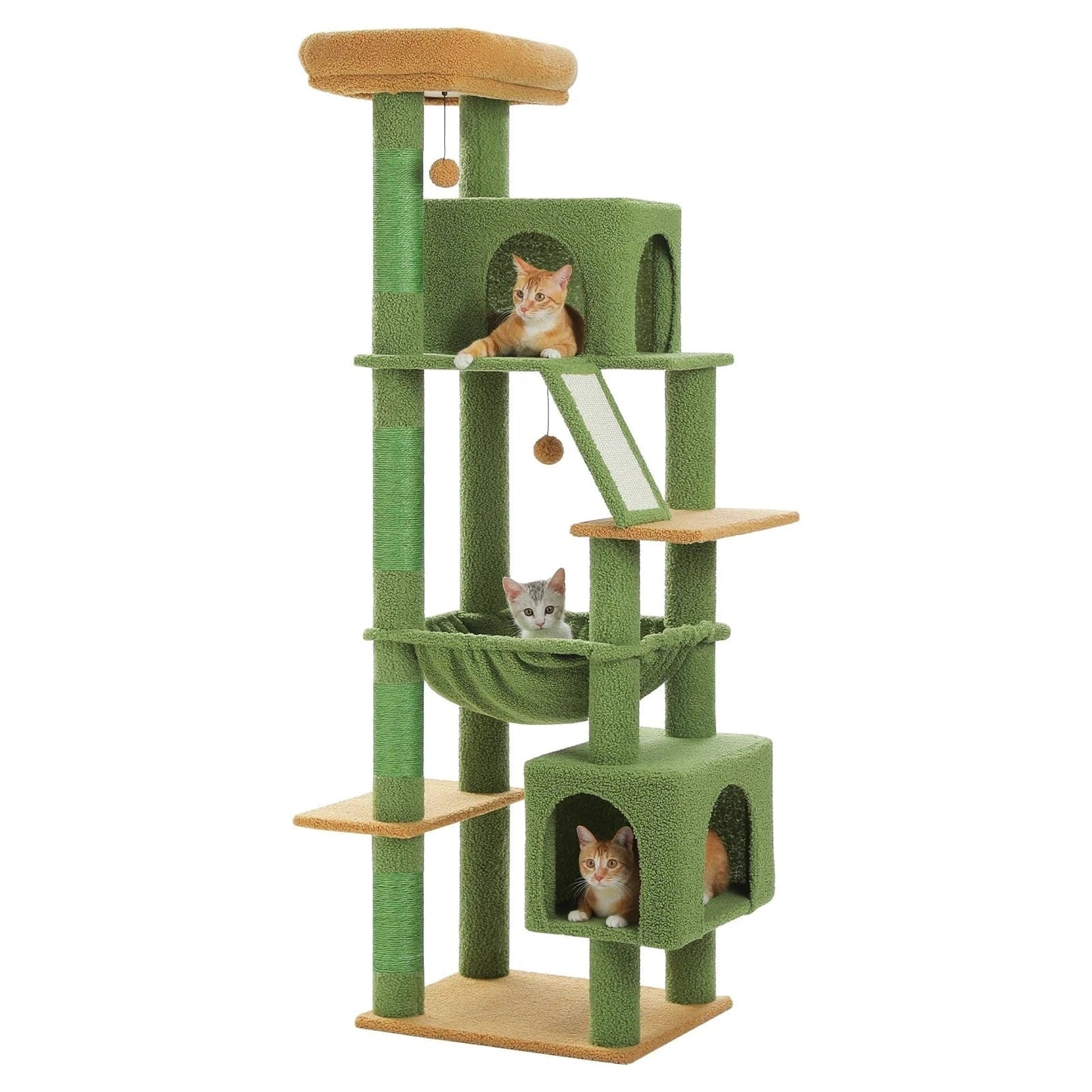 Grand arbre à chat 180cm – Tour avec hamac, griffoir sisal, jouets - One PETS - TOP