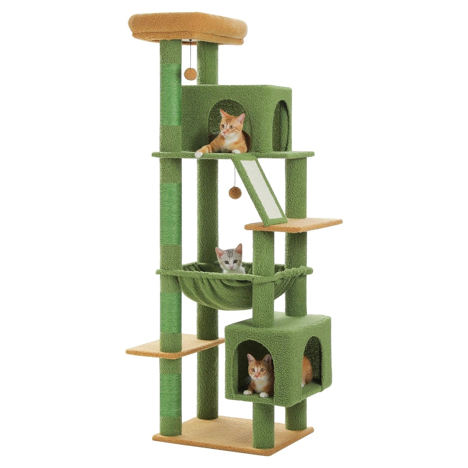 Grand arbre à chat 180cm – Tour avec hamac, griffoir sisal, jouets - One PETS - TOP