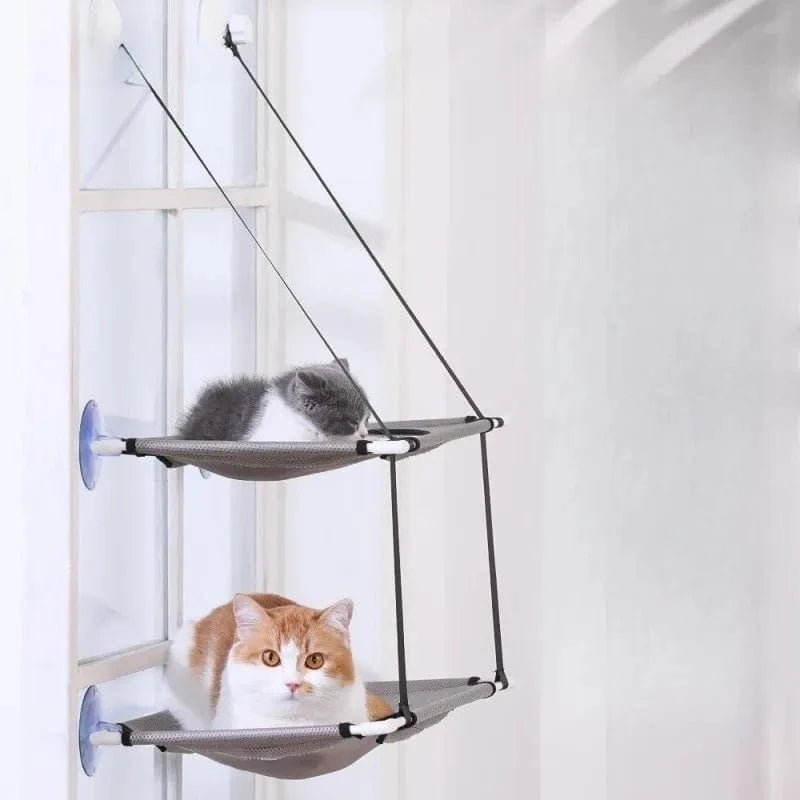 Hamac de fenêtre pour chat – Lit suspendu 2 étages avec ventouses - One PETS - TOP