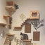 Hamac mural d'escalade pour chat, poteau à gratter pour meubles en bois, marches d'échelle, chats dormant et jouant - One PETS - TOP