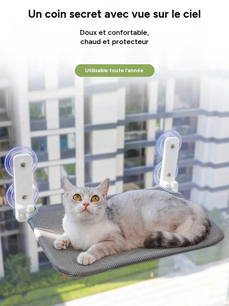 Hamac pliant pour chat plateforme fenêtre avec double ventouse – vue 6