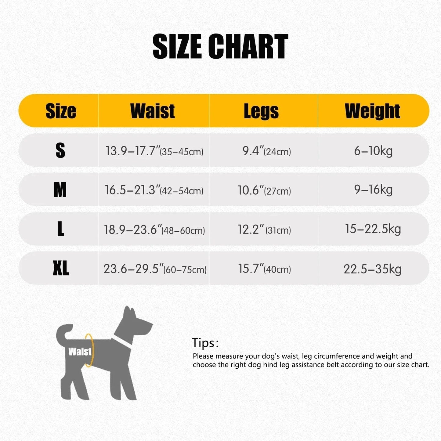 Harnais de levage réglable pour grands chiens – Support jambes arrière - One PETS - TOP