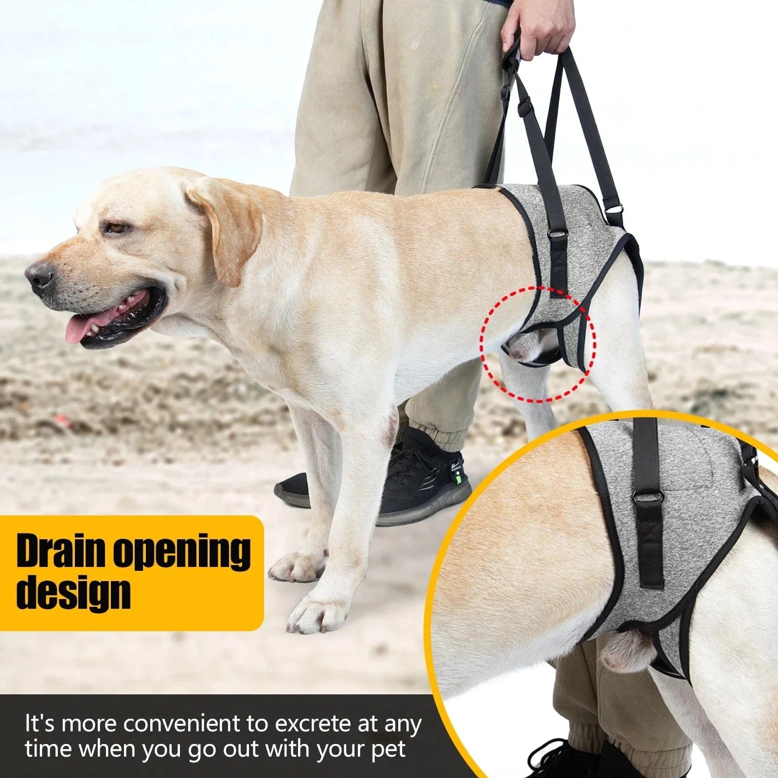 Harnais de levage réglable pour grands chiens – Support jambes arrière One PETS-TOP