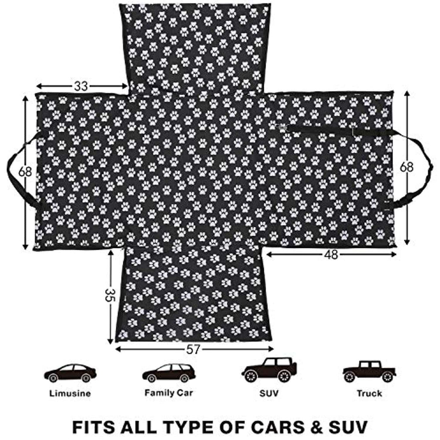 Housse De Siège D’Animal, Housse De Protection Arrière Avec Laisse De Sécurité Pour Voyage De Chiot, Imperméable Respirante Pour Voiture/Suv/Camion One PETS-TOP