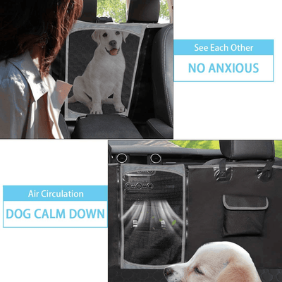 Housses De Siège D'Auto Pour Chien, Housse Protection De Siège D'Arrière Tansport Chien En Voiture Avec Fenêtre De Visualisation, Housse Banquette Imperméable Pour Voitures Et Vus, 145 X 136 Cm, Noir - One PETS - TOP