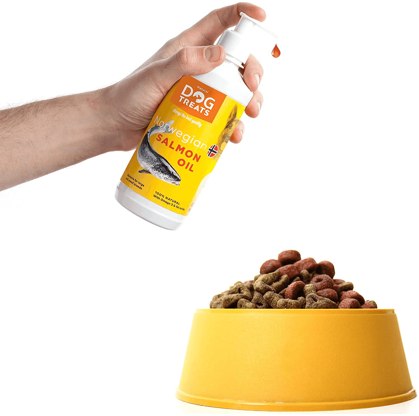 Huile De Saumon Pour Chien 100% Naturelle Norvégien, Oméga 3, 6 Et 9 Supplément Huile De Poisson, 500Ml 500 ml (16.9 oz) One PETS-TOP