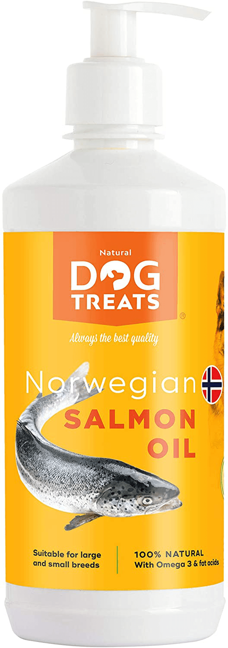 Huile De Saumon Pour Chien 100% Naturelle Norvégien, Oméga 3, 6 Et 9 Supplément Huile De Poisson, 500Ml 500 ml (16.9 oz) One PETS-TOP