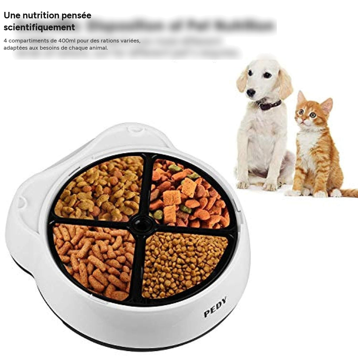 DuoDistrib distributeur 2-en-1 pour animaux, vocal & LCD - One PETS-TOP – en situation