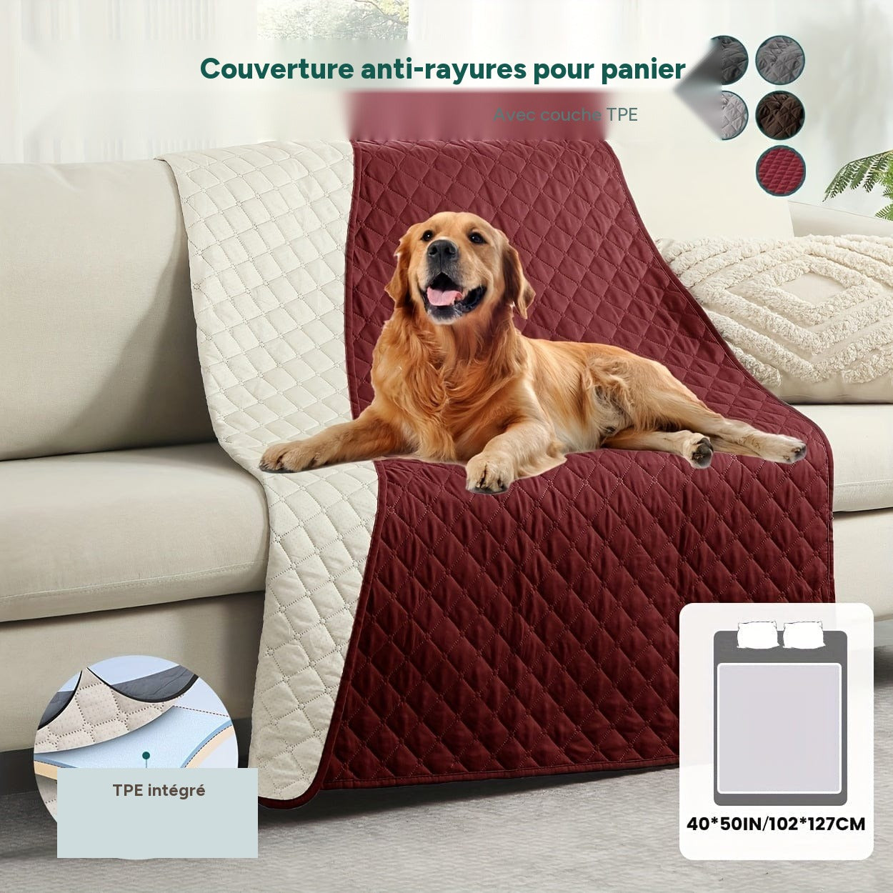 Couverture chien anti rayures