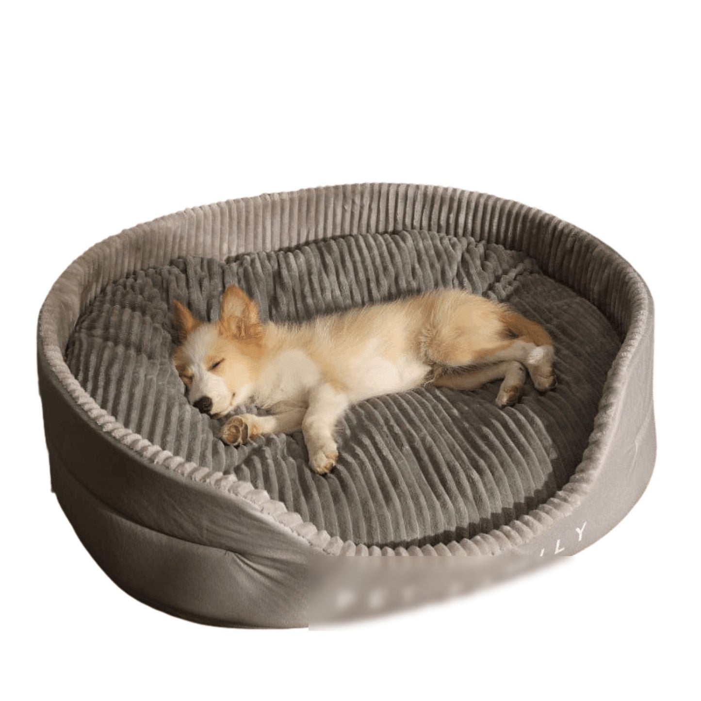 Lit ovale pour chien/chat, coussin orthopédique toutes saisons – en situation