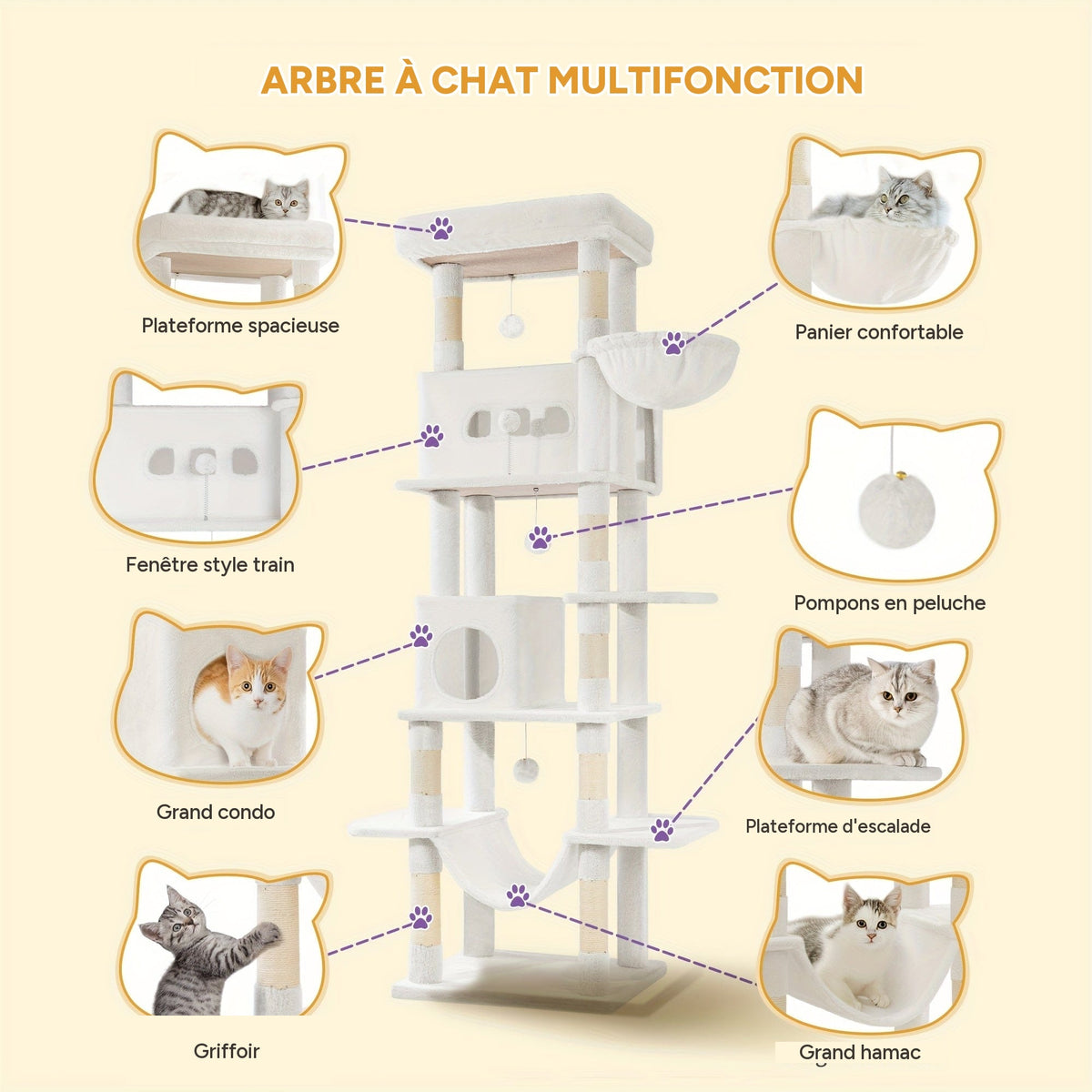Arbre a chat XXL 210 cm - infographie 9