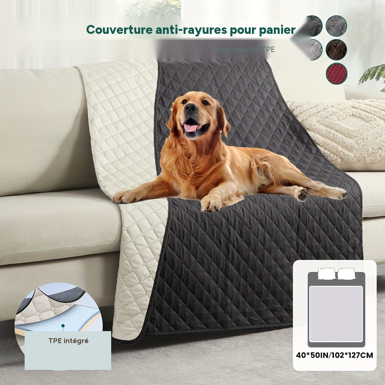 Couverture chien anti rayures
