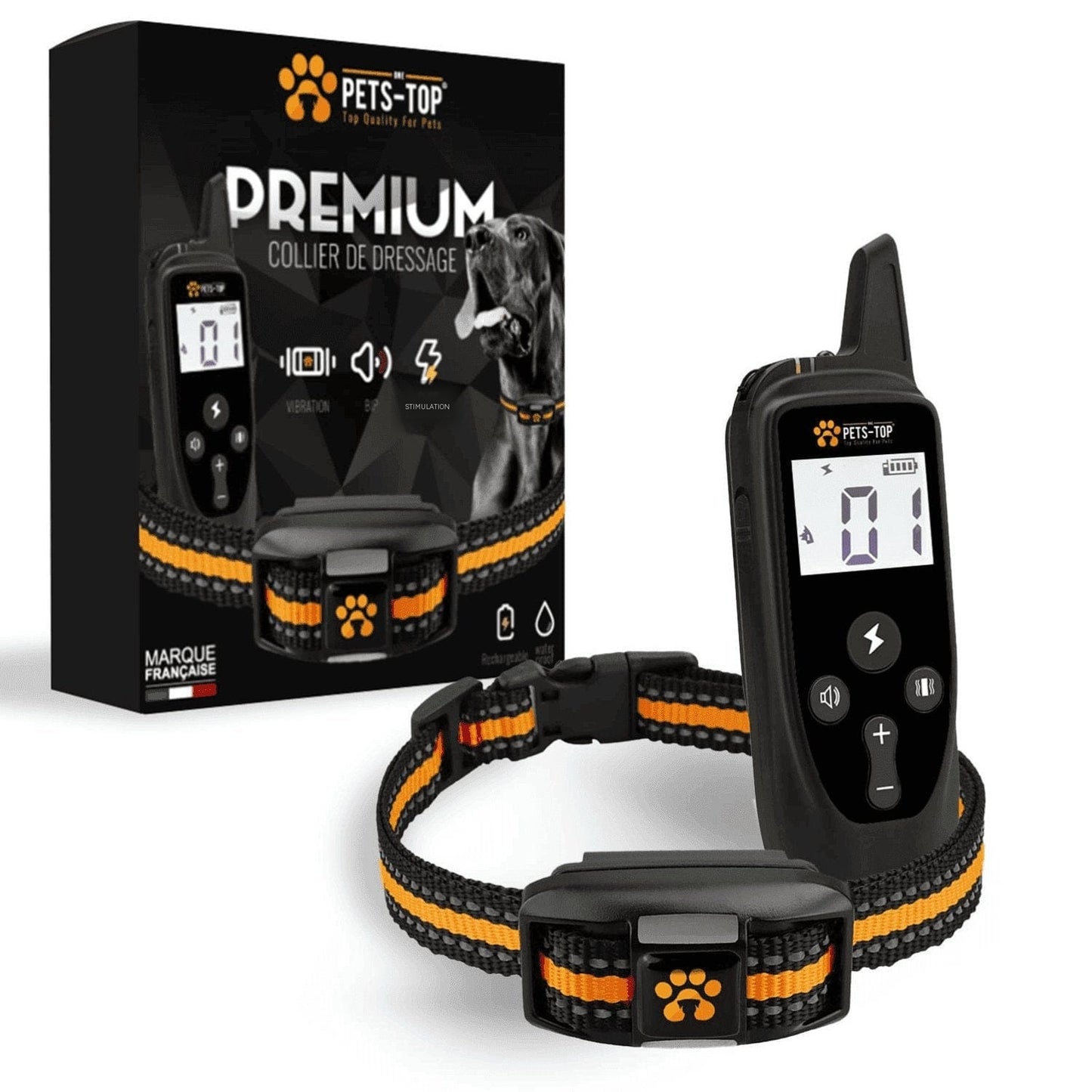 Collier de dressage anti-aboiement - Stimulation, Vibration, Bip