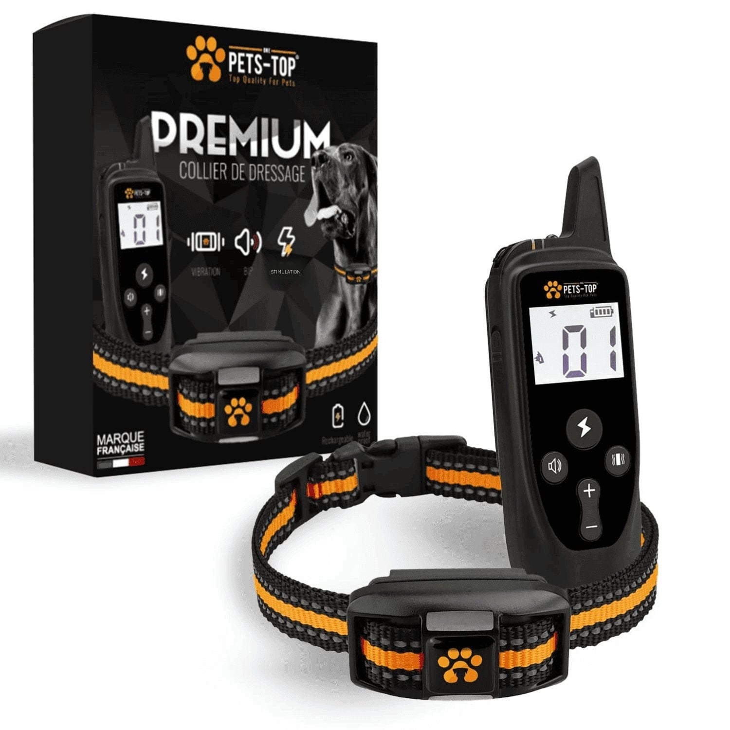 Collier de dressage anti-aboiement - Stimulation, Vibration, Bip